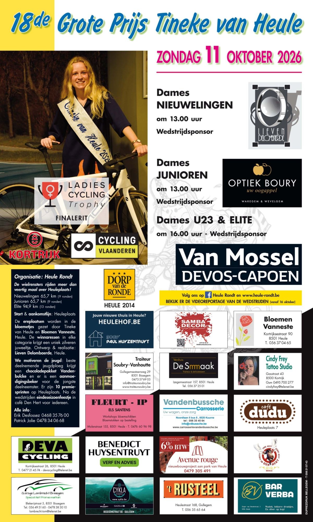 Affiche 18de Grote Prijs Tineke van Heule, zondag 11 oktober 2026
